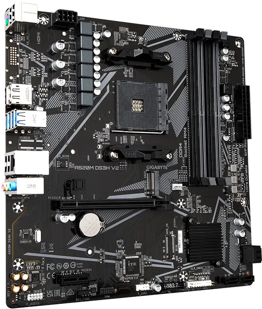Gigabyte A520M DS3H V2 AM4 Micro-ATX Moederbord