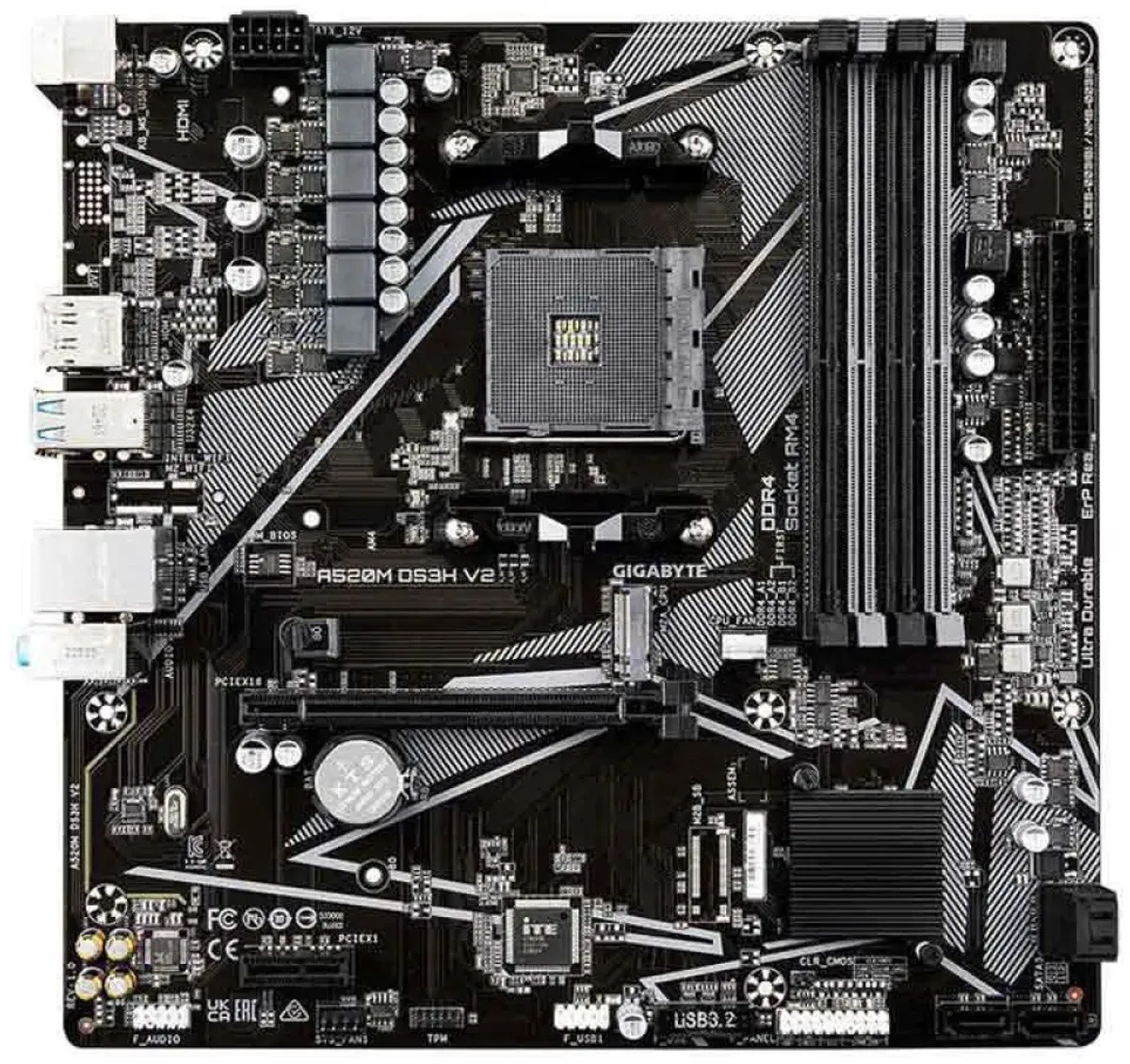 Gigabyte A520M DS3H V2 AM4 Micro-ATX Moederbord