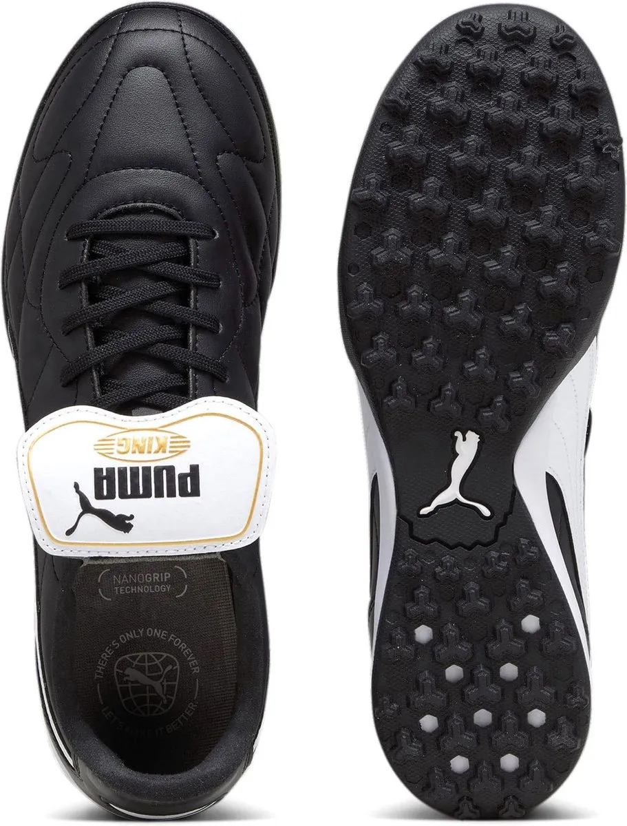 PUMA King Top TT Sportschoenen - Maat 43 - Zwart/Wit/Goud