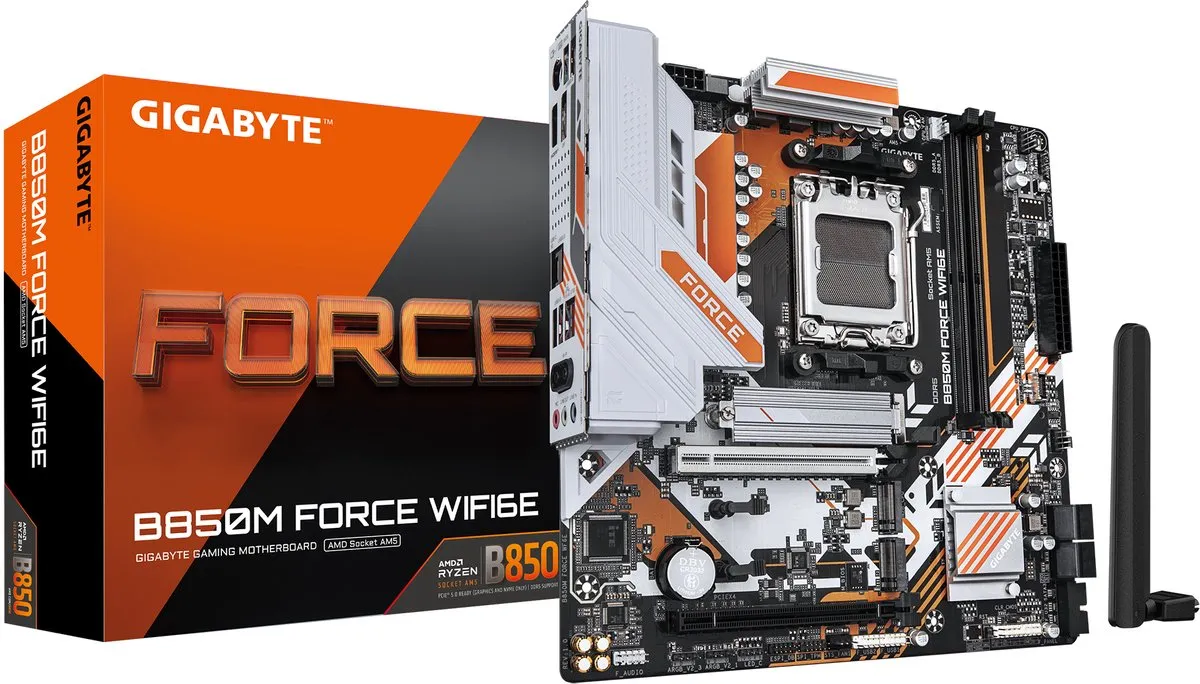 Gigabyte B850M Force WIFI6E AM5 Micro-ATX Moederbord
