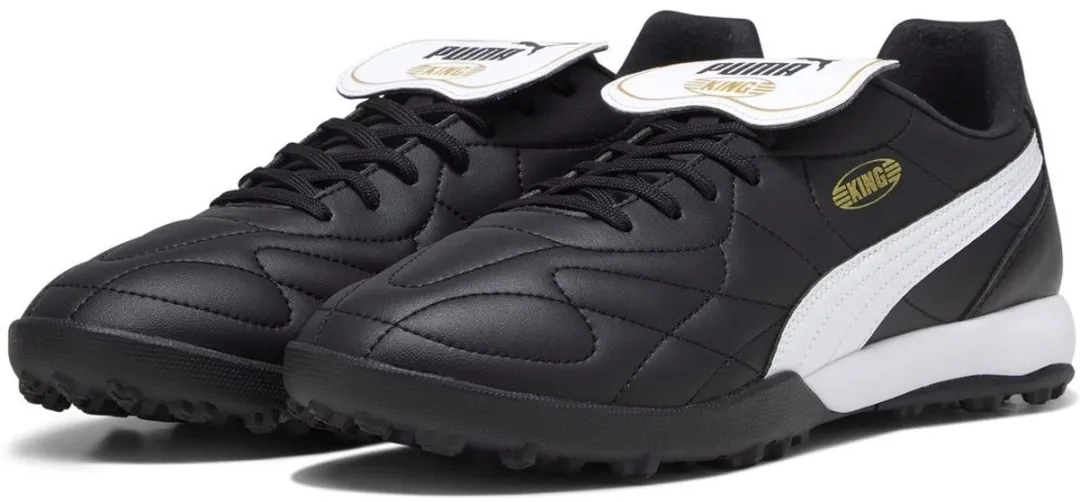 PUMA Low King Top TT Voetbalschoenen 107417 - 39 - Zwart/Wit/Goud