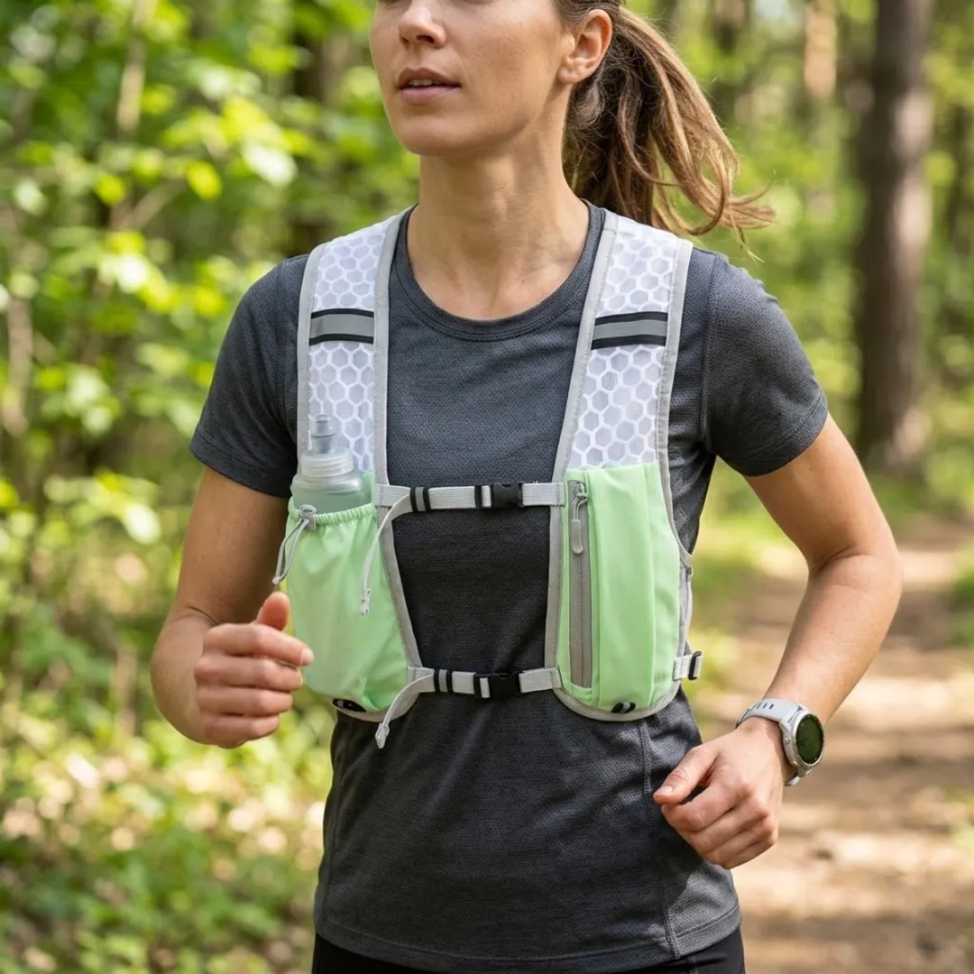 NUVEX Reflecterend Hardloopvest Wit Groen - One Size