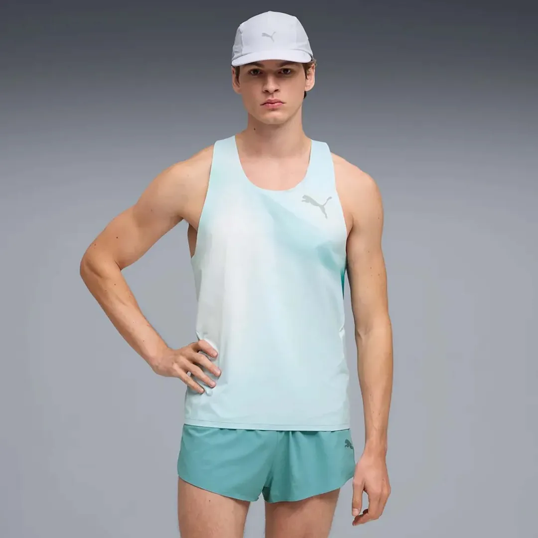 PUMA Lightspeed Ultraweave Graphic Singlet M - Lichtblauw