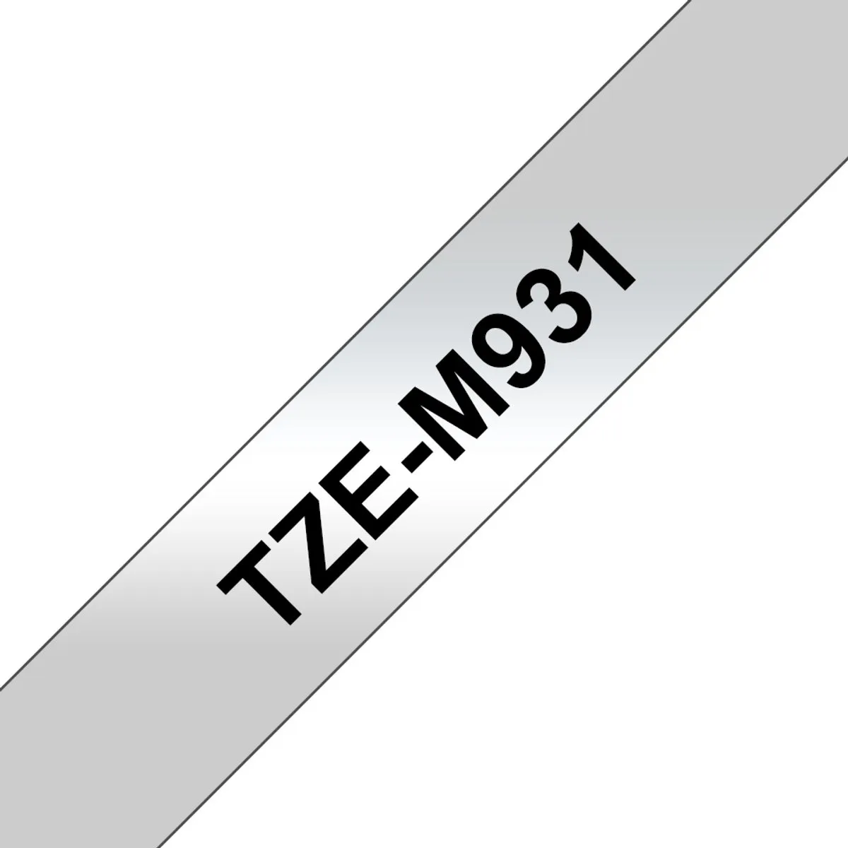 Brother TZ-M931 12mm Lamineerstrook - Zwart op zilver mat - 8m