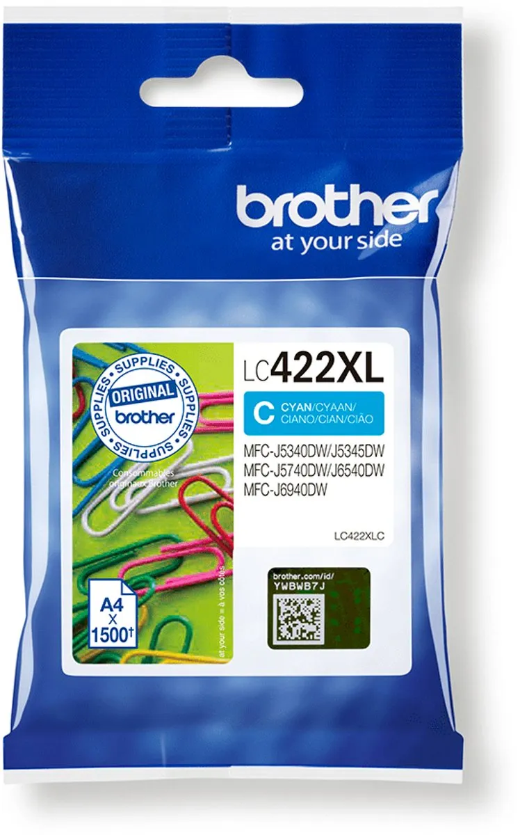Brother LC-422XLC Inktcartridge - Blauw
