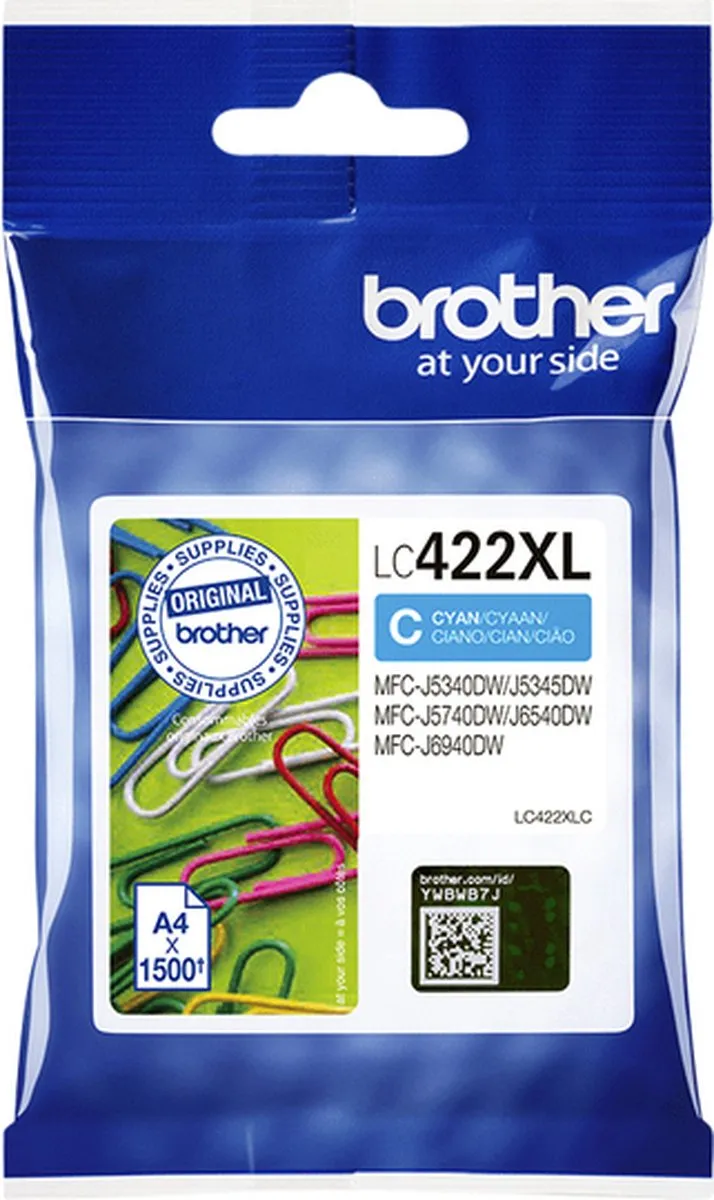 Brother LC-422XLC Inktcartridge - Blauw