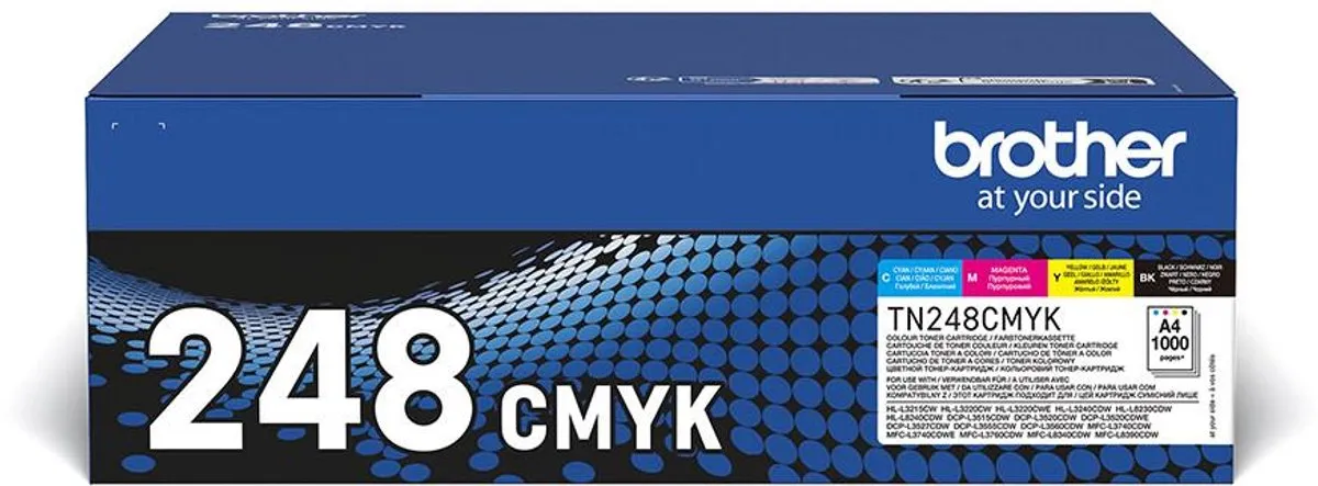 Brother TN248VAL Toner - 4 Stuks (Cyaan/Magenta/Geel/Zwart)