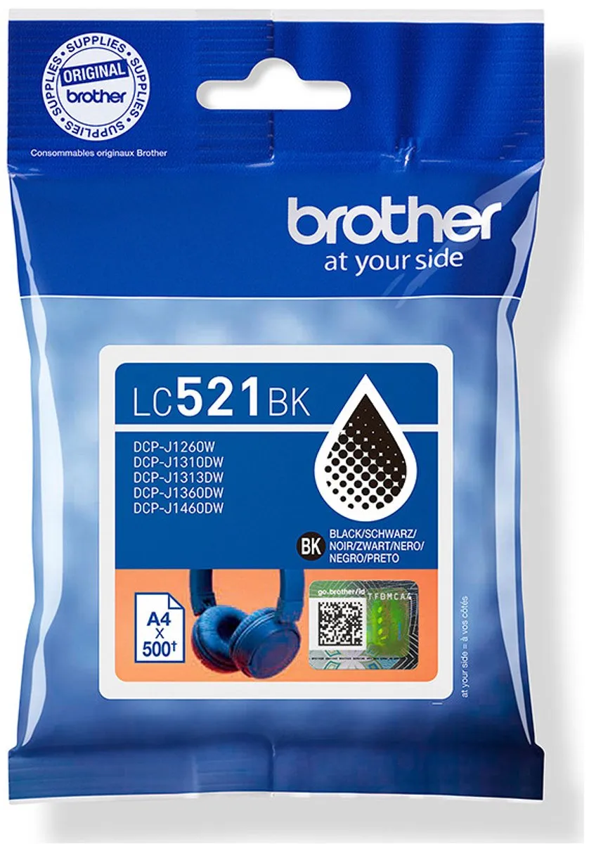 Brother LC521BK Inktcartridge - Zwart