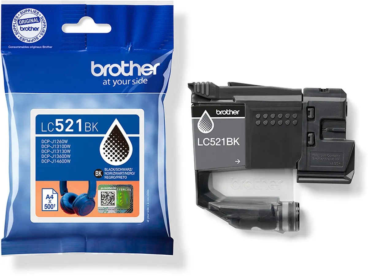 Brother LC521BK Inktcartridge - Zwart