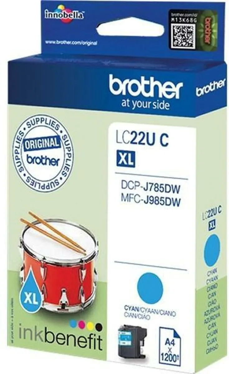 Brother LC-22U C XL Inktcartridge - Cyaan - afbeelding 6 van 6
