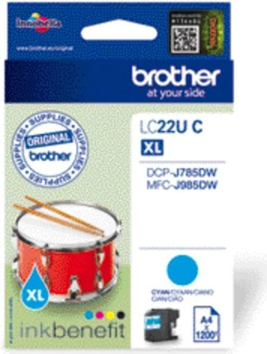 Brother LC-22U C XL Inktcartridge - Cyaan - afbeelding 4 van 6