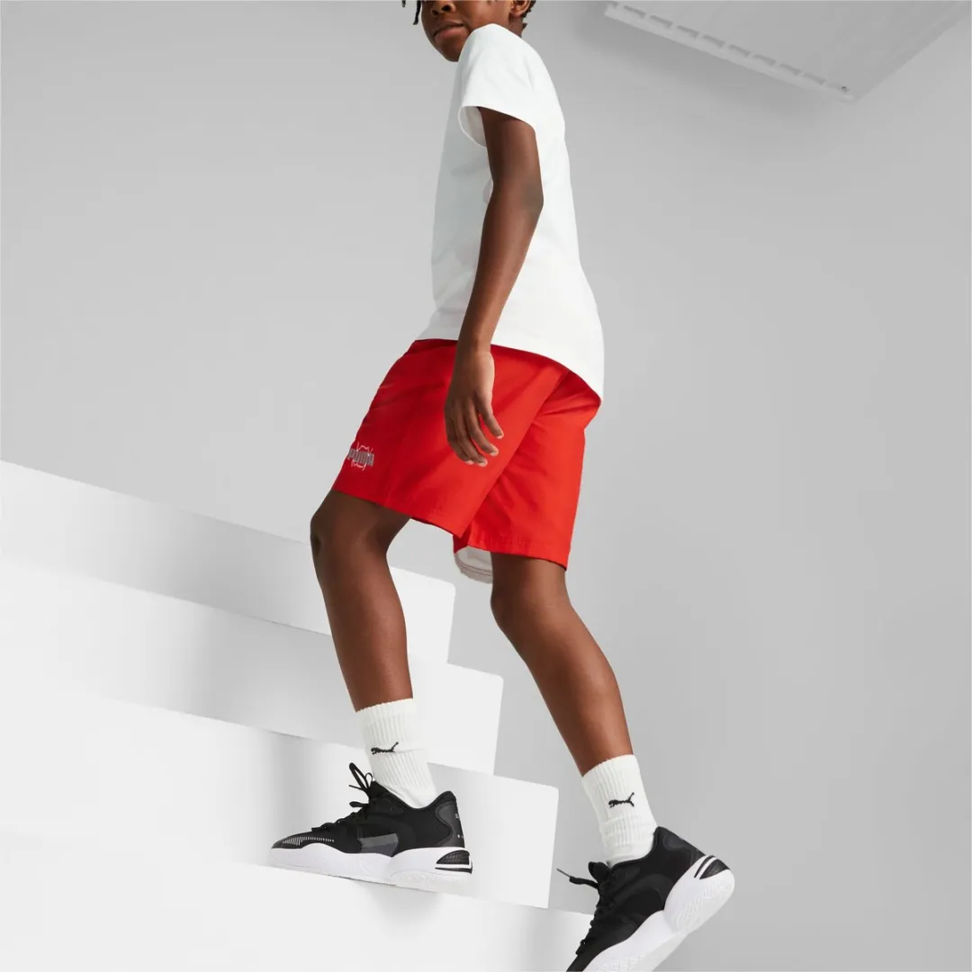 PUMA Basketball Clyde Korte Broek - 152/158 - Rood