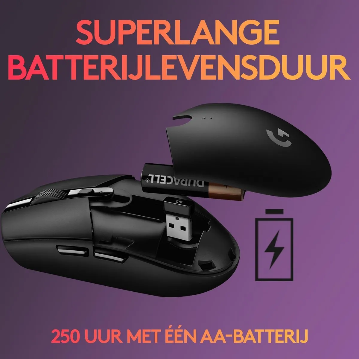 Logitech G G305 Lightspeed Draadloze Muis - Zwart