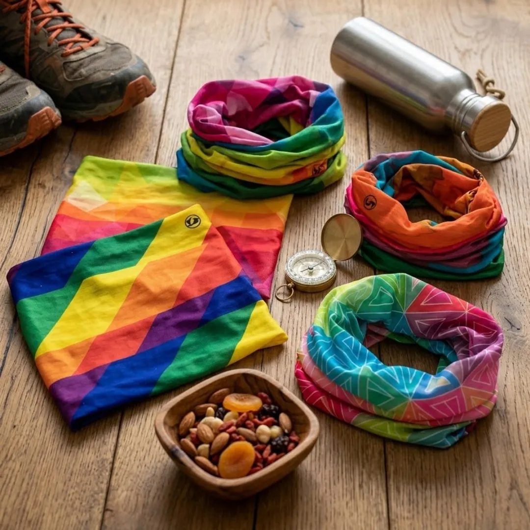 NuveX Multicolor Nekwarmer Set - 6 Stuks - Geometrisch Patroon