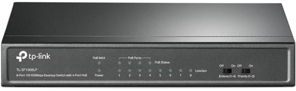 TP-Link TL-SF1008LP Unmanaged Switch - 8 PoE-poorten - 41W