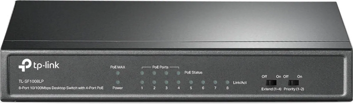 TP-Link TL-SF1008LP Unmanaged Switch - 8 PoE-poorten - 41W