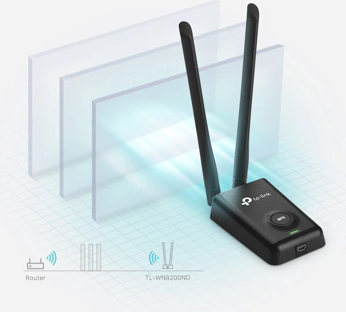 TP-Link TL-WN8200ND WiFi-adapter - 2x Antennes