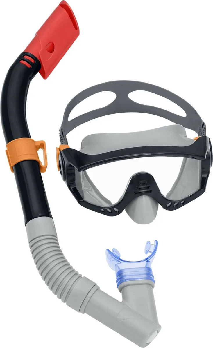 Bestway Snorkelset Anatomisch Bandje Multicolor - Duikbril Snorkel Zwemvliezen