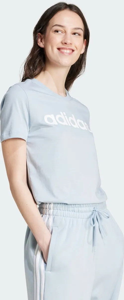 adidas Essentials Slim Logo T-shirt IY9188 - Blauw - M