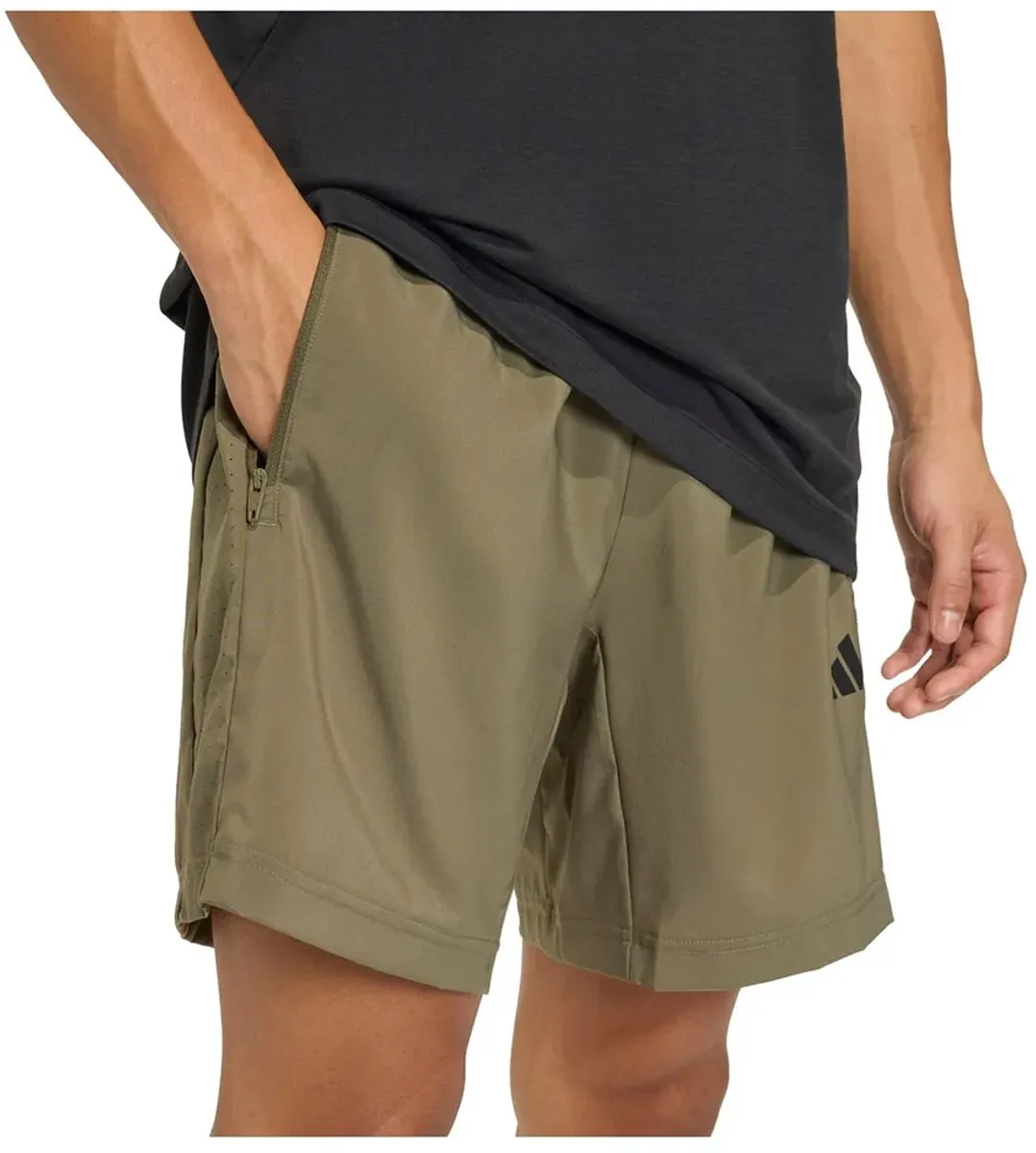 adidas Workout Essentials Base Woven Korte Broek 7" - S - Olive Strata