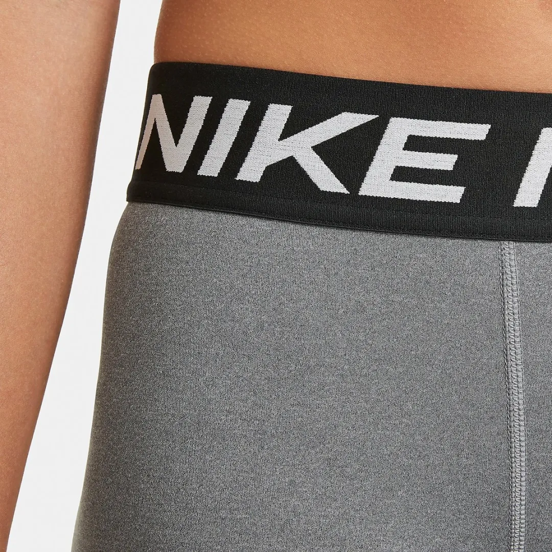 Nike Pro Short Junior DA1033-091 - Maat 152 - Grijs/Zwart