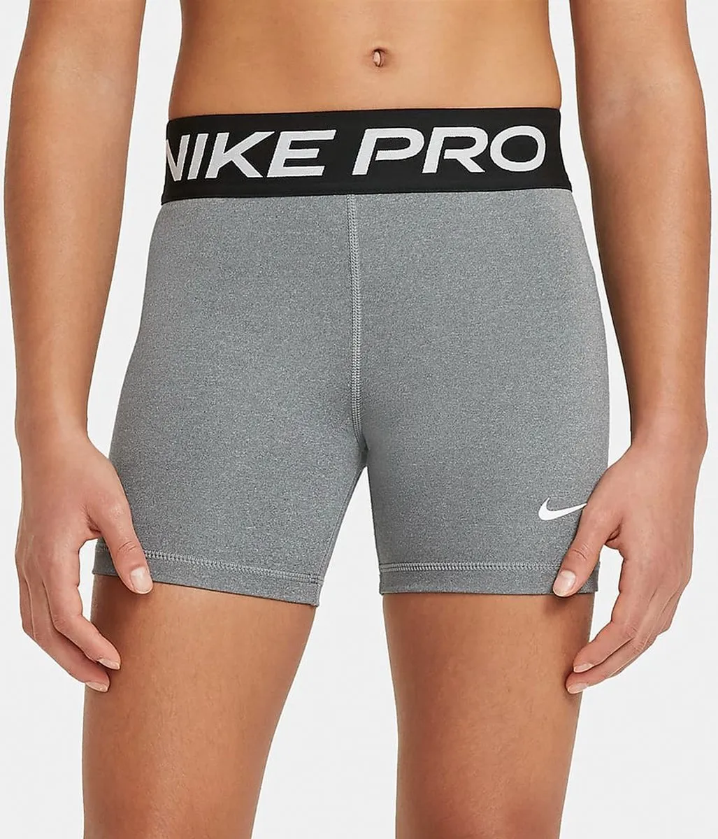 Nike Pro Short Junior DA1033-091 - Maat 152 - Grijs/Zwart