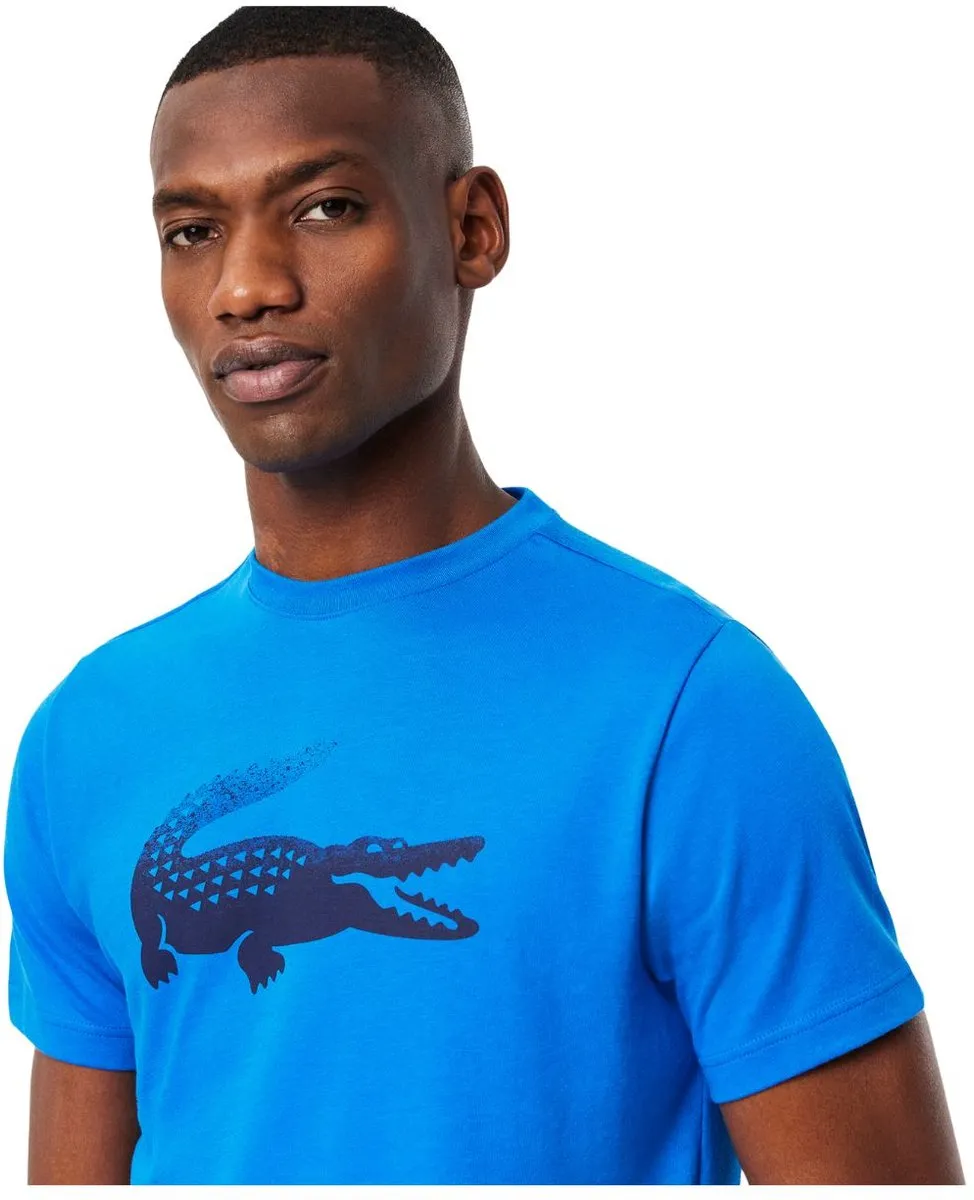 Lacoste T-shirt Heren Sport Ronde Hals Blauw Zwart - XL