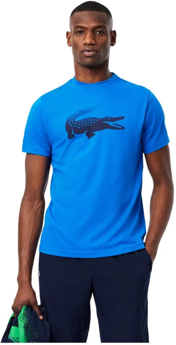 Lacoste T-shirt Heren Sport Ronde Hals Blauw Zwart - XL - afbeelding 6 van 6