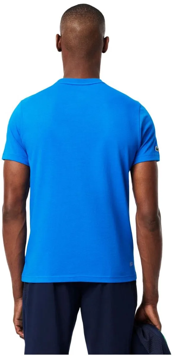 Lacoste T-shirt Heren Sport Ronde Hals Blauw Zwart - XL