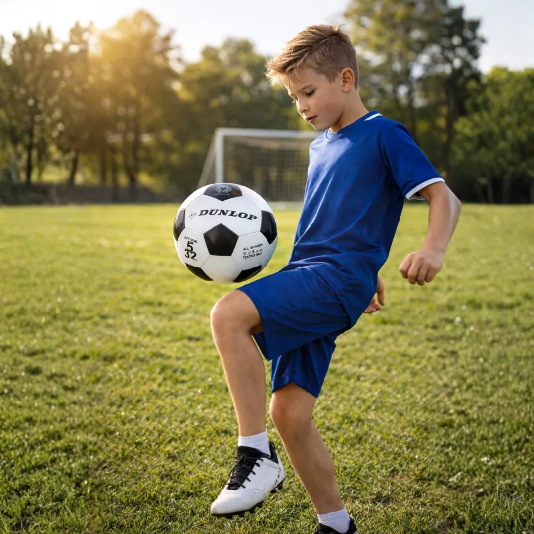 Dunlop Voetbal Leer Wit - Maat 5
