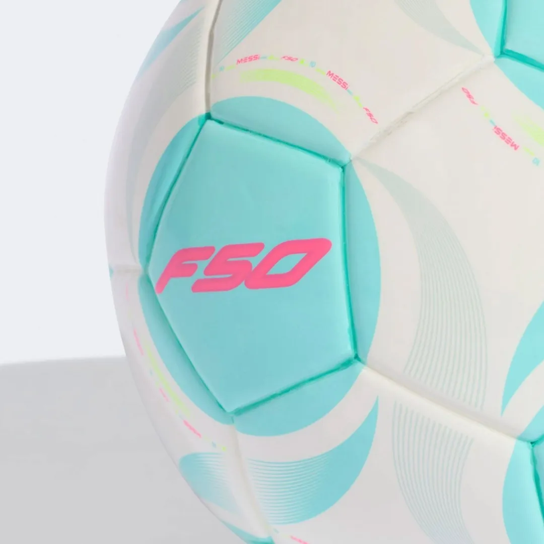adidas Messi Mini Voetbal - 1 - Wit/Lichtblauw/Rosa