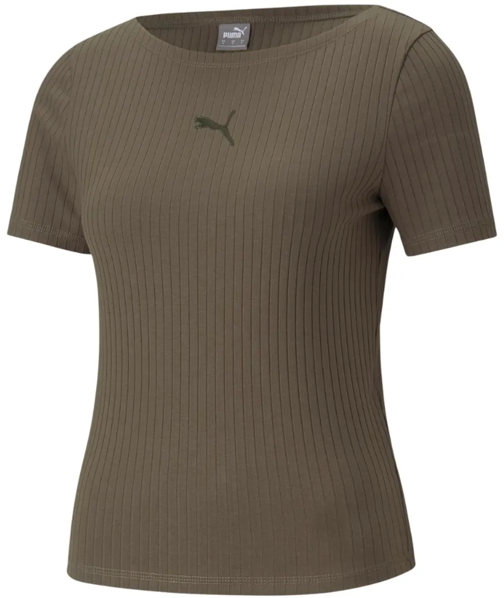 PUMA HER Ribbed Slim Tee