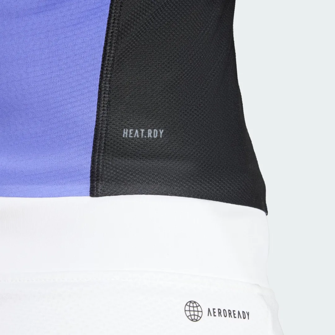 adidas Performance Tennis Pro HEAT.RDY T-shirt Driekwartmouwen - Blauw M
