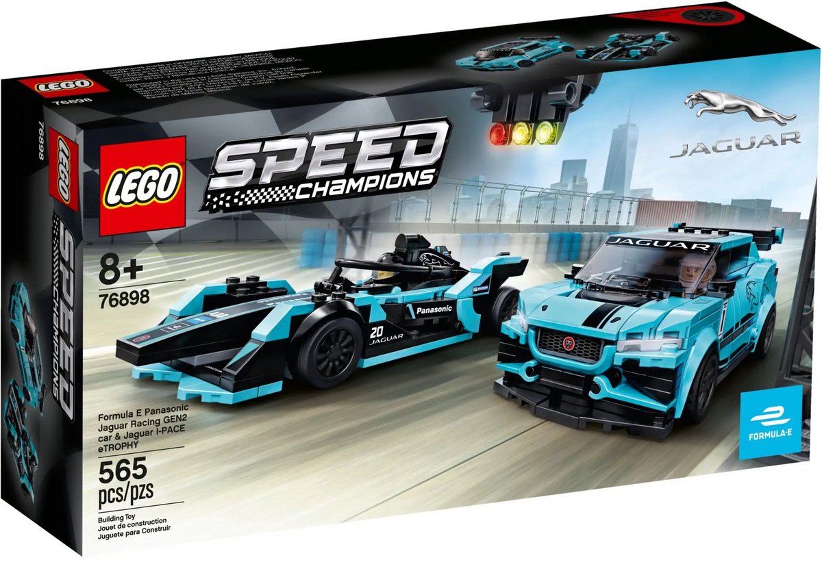 LEGO Speed Champions Formula E Panasonic Jaguar Racing GEN2 Car & Jaguar I-PACE eTROPHY - 76898
