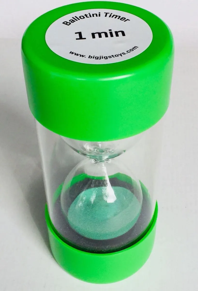 BIGJIGS Ballotini Timer 1 minuut - Multikleur