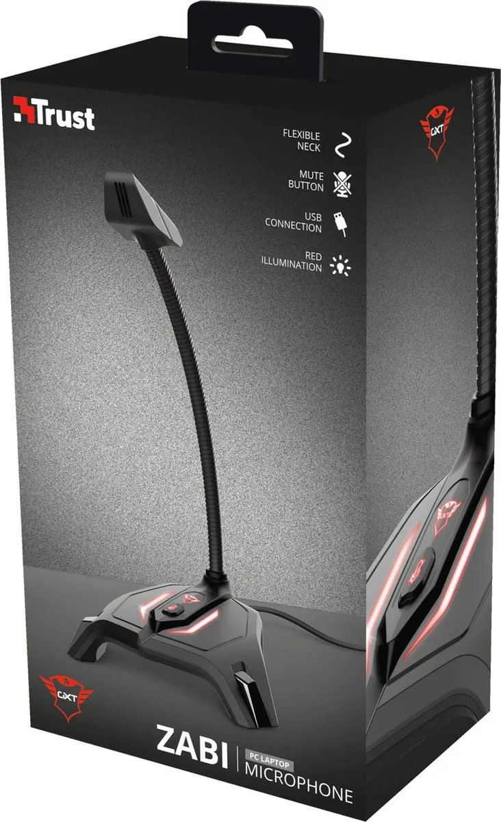Trust GXT 215 Zabi USB Gaming Microfoon - Zwart