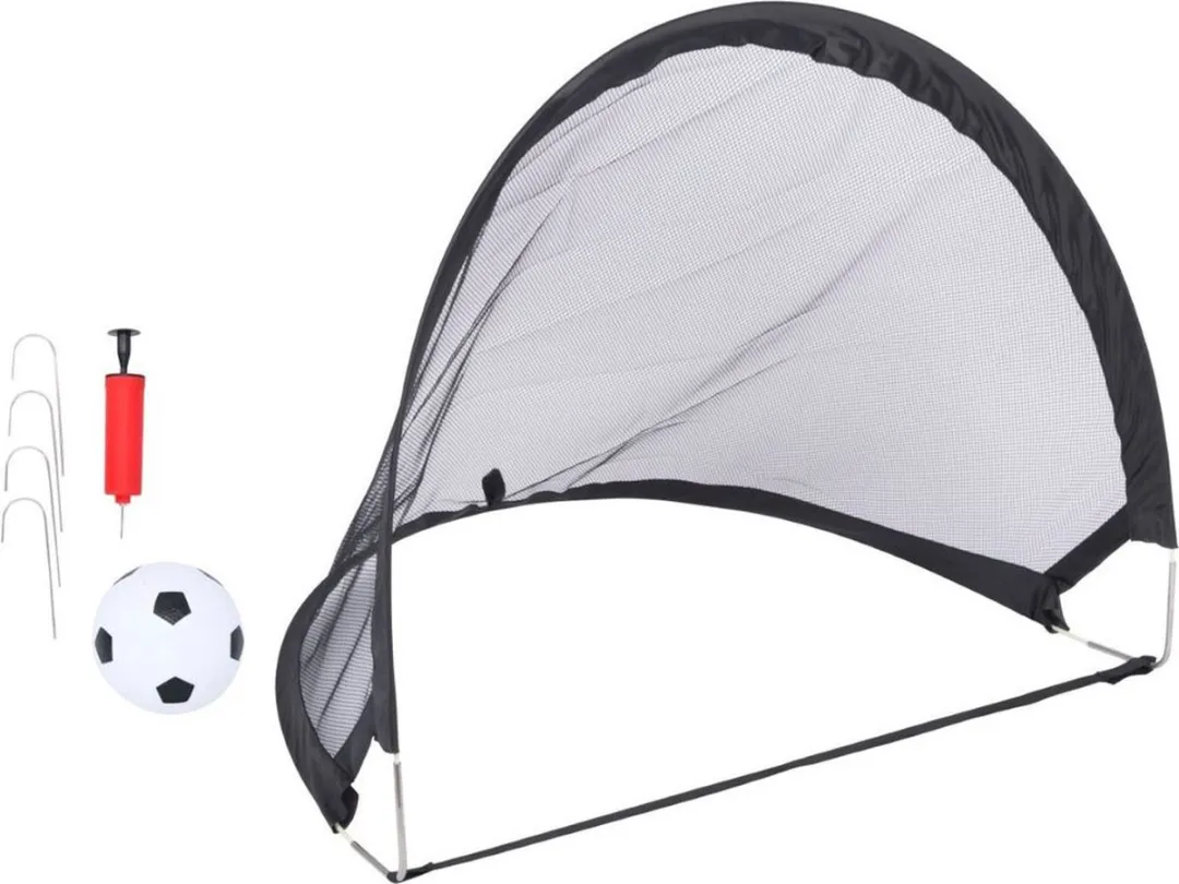 Dunlop Pop-up Doeltjes 2x - Mini Bal & Pomp - 60x40x40cm Zwart