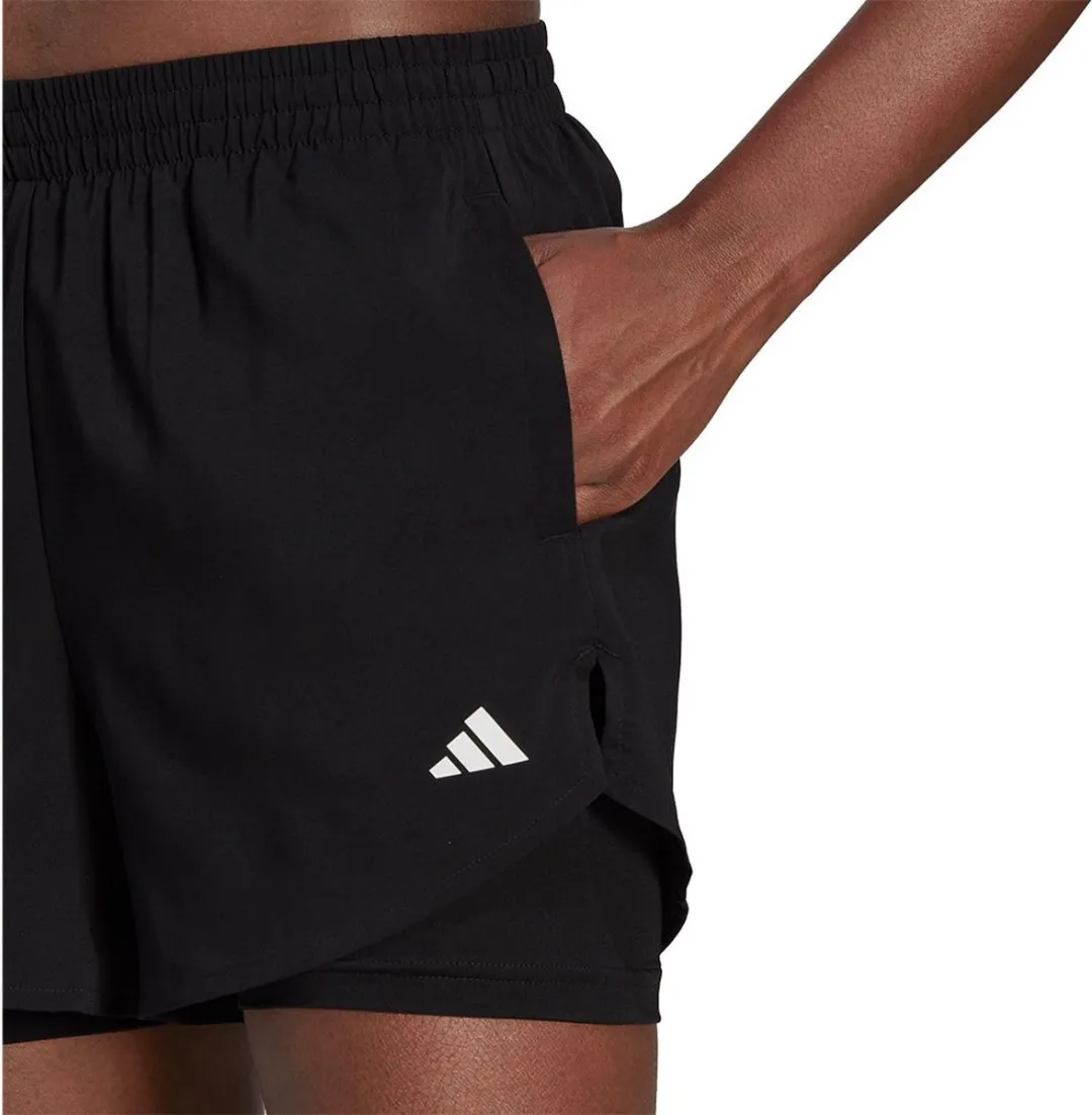 adidas Performance AEROREADY Minimal Two-in-One Short HN1044 - Dames - S - Zwart