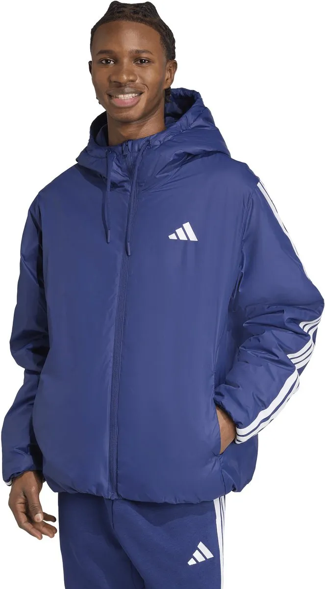 Adidas Essentials Climawarm 3 Stripes Hooded Jacket M - Blauw