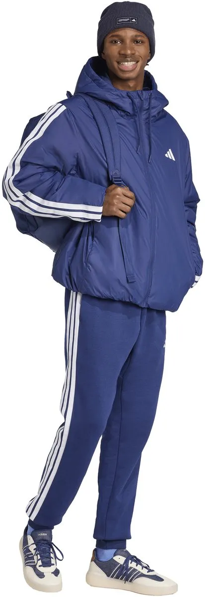 Adidas Essentials Climawarm 3 Stripes Hooded Jacket M - Blauw