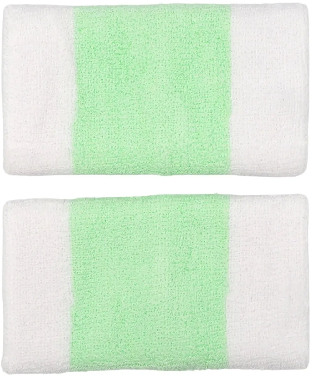 Nike Swoosh Doublewide Wristbands 2 Stuks - Wit-Groen