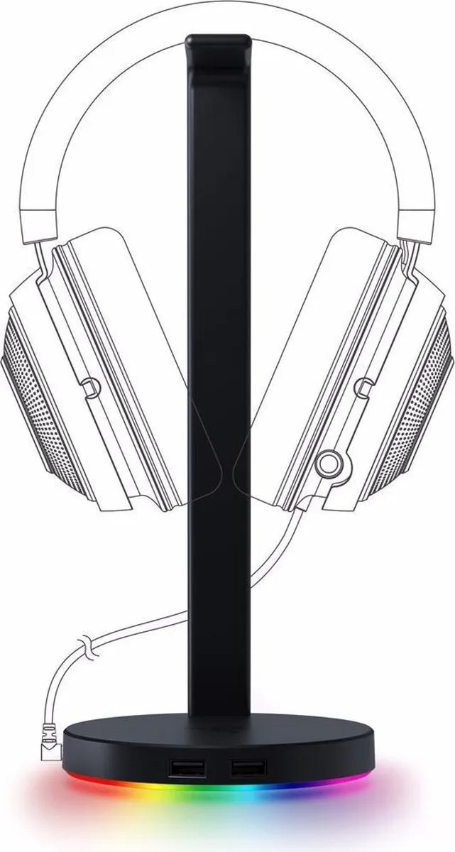Razer Base Station V2 Chroma Headsethouder - RGB USB-Hub - Zwart