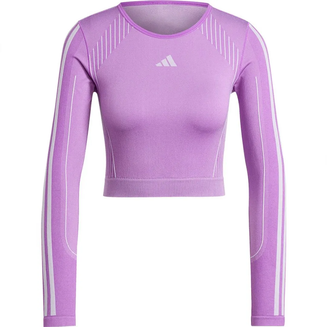 Adidas Knit T-shirt Lange Mouwen - L - Paars