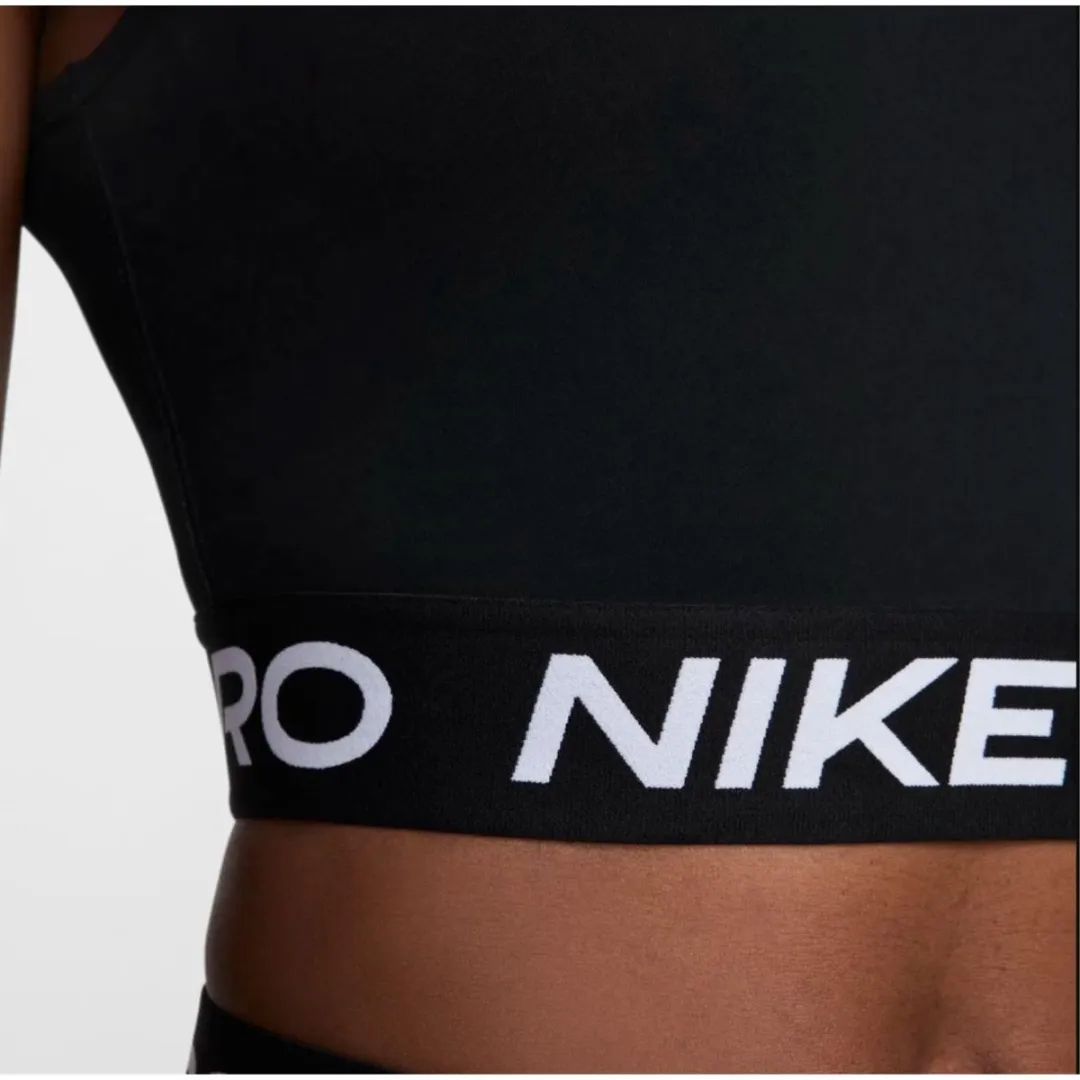 Nike Pro Dri-FIT 365 Cropped Tanktop Dames M - Zwart/Wit