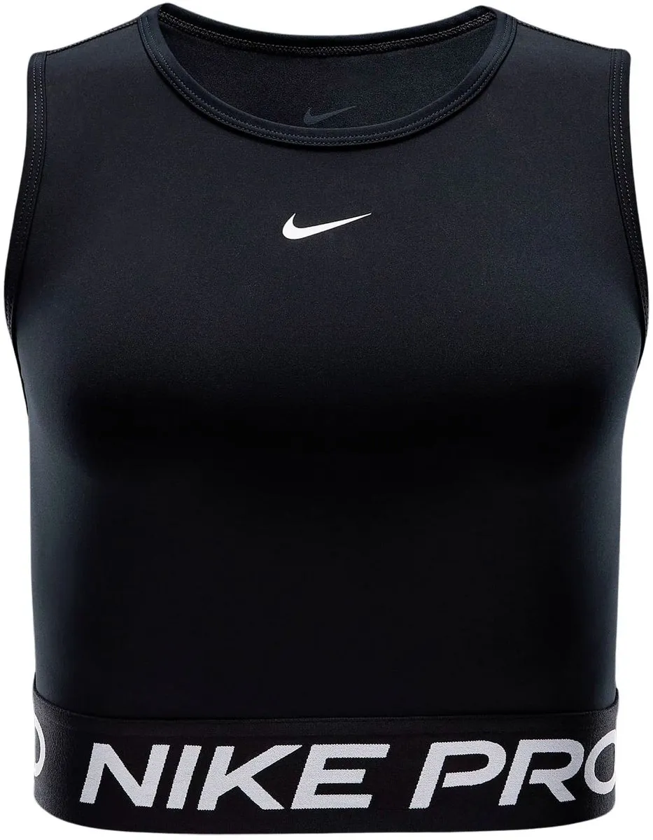 Nike Pro Dri-FIT 365 Cropped Tanktop Dames M - Zwart/Wit