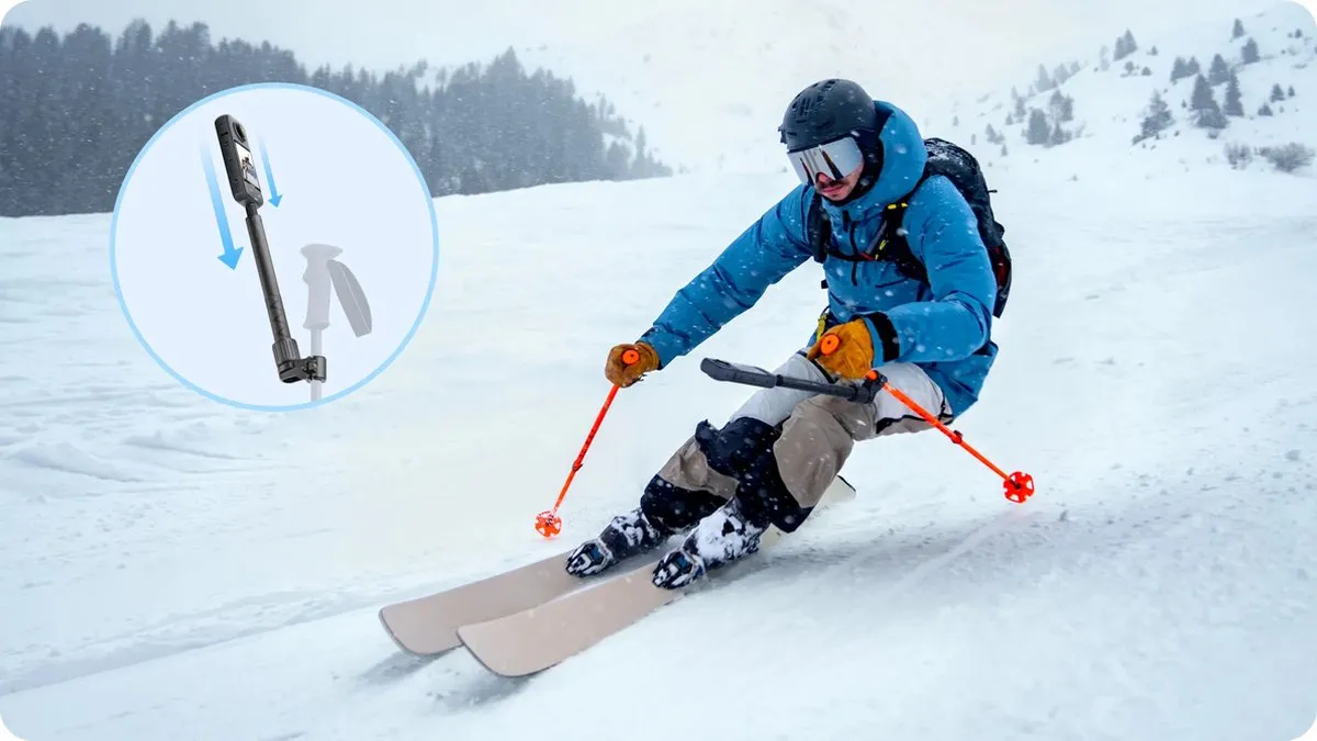 Insta360 Skistokhouder X4 GO 3S Ace Pro X3 - Zwart
