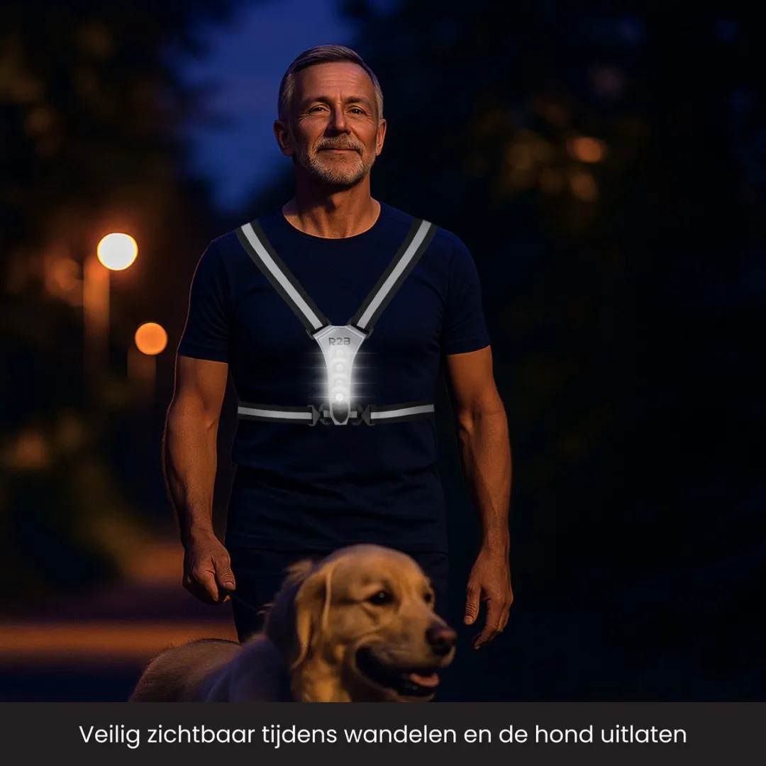 R2B Hardloopverlichtingsvest - One Size - Grijs