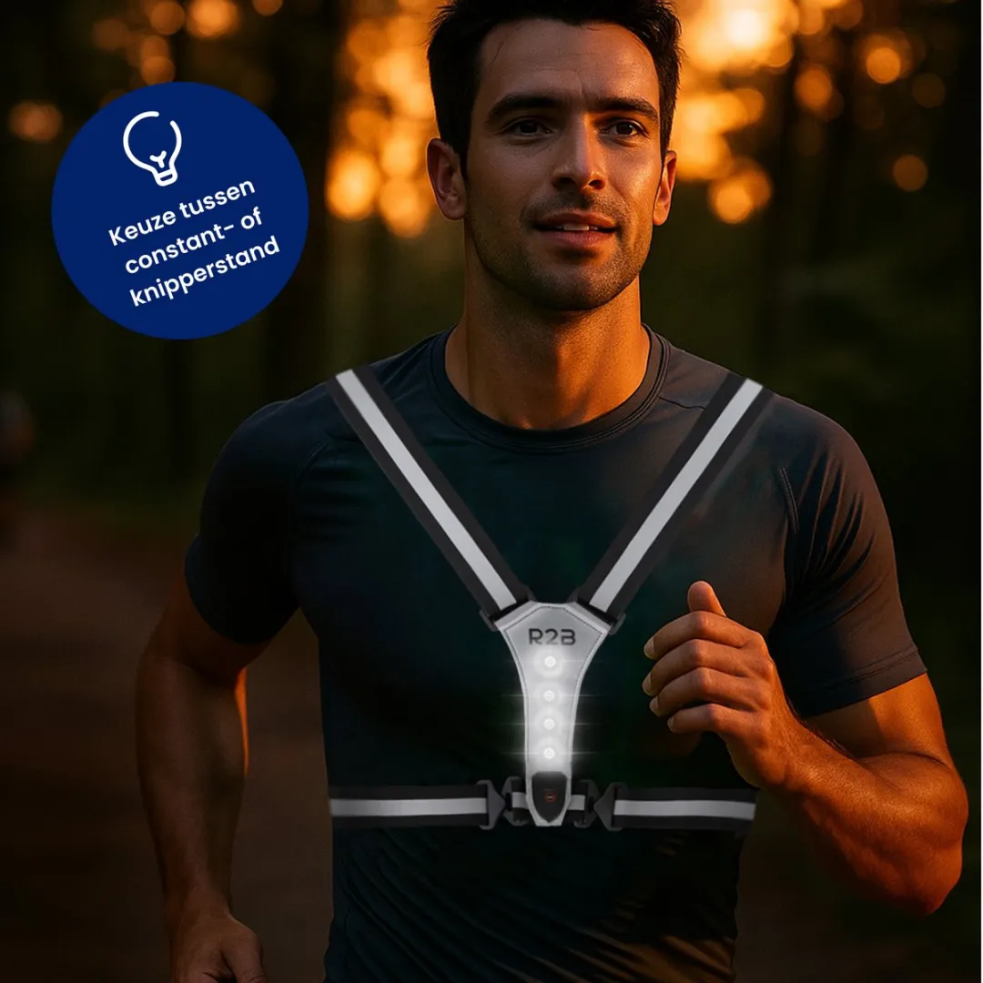 R2B Hardloopverlichtingsvest - One Size - Grijs
