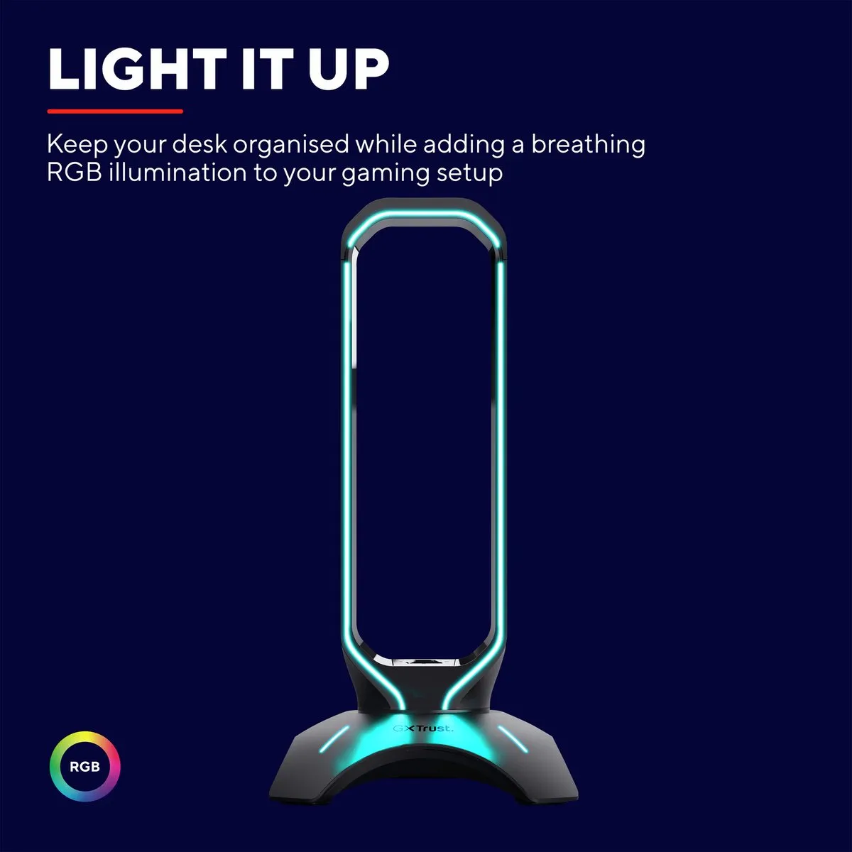 Trust GXT 265 Cintar Headsetstandaard - RGB USB - Zwart
