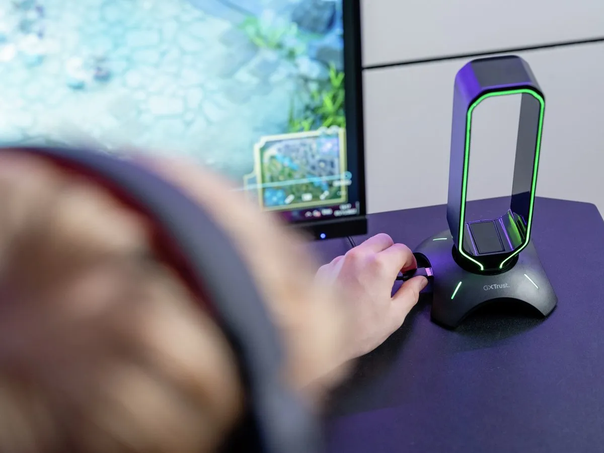 Trust GXT 265 Cintar Headsetstandaard - RGB USB - Zwart